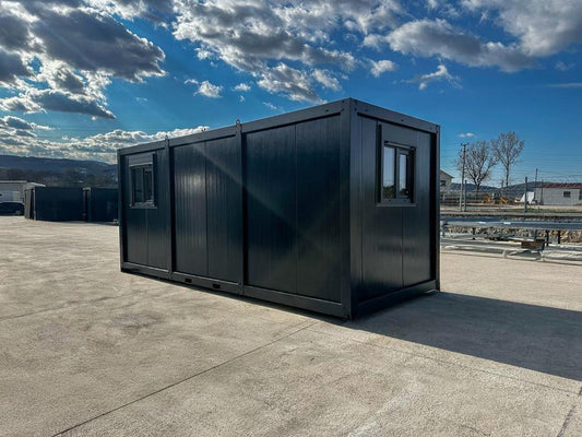 Contenedor oficina negro 240x600 - vista exterior | Sit Partners