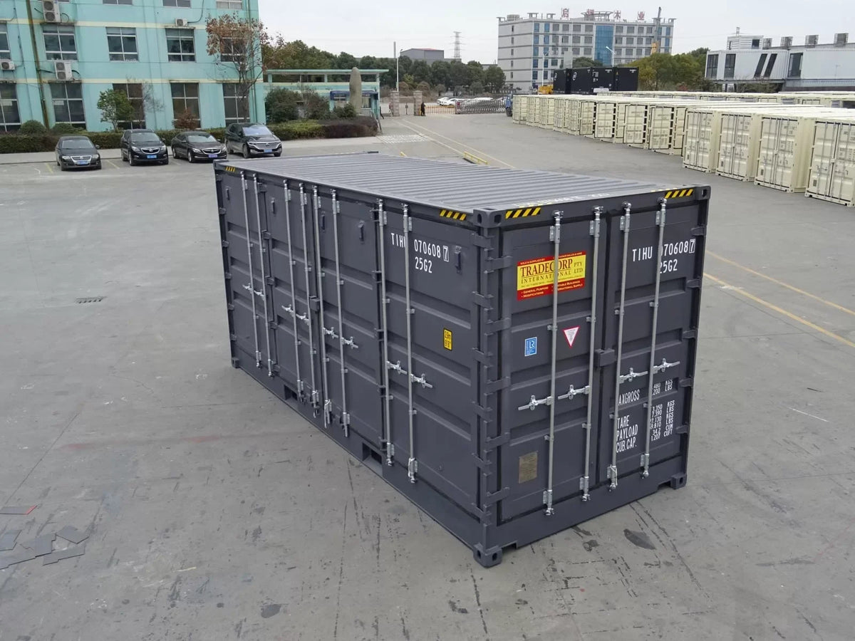 Contenedor High Cube 20' apertura lateral gris nuevo - vista exterior | Sit Partners