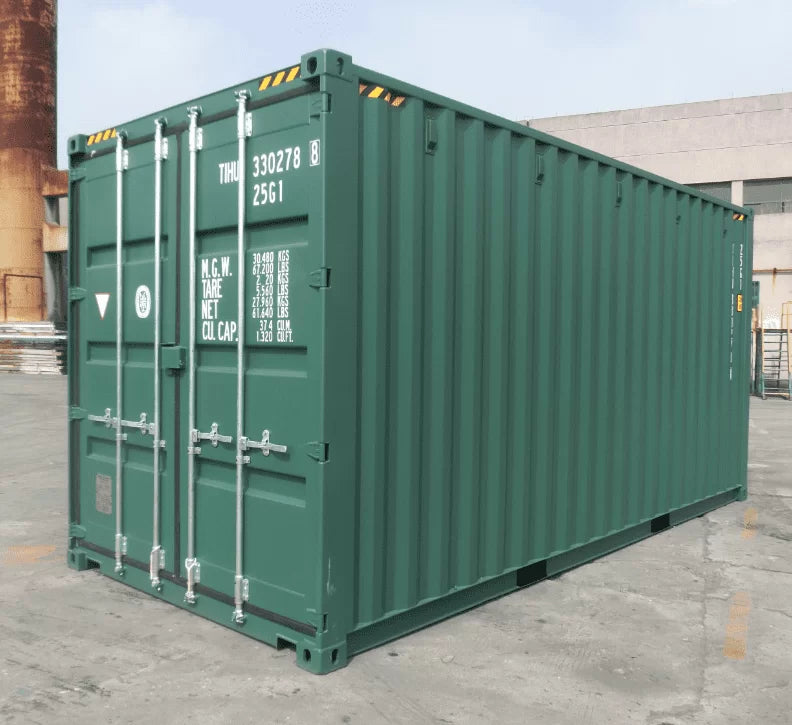 Contenedor High Cube 20 pies piso acero verde - vista exterior | Sit Partners