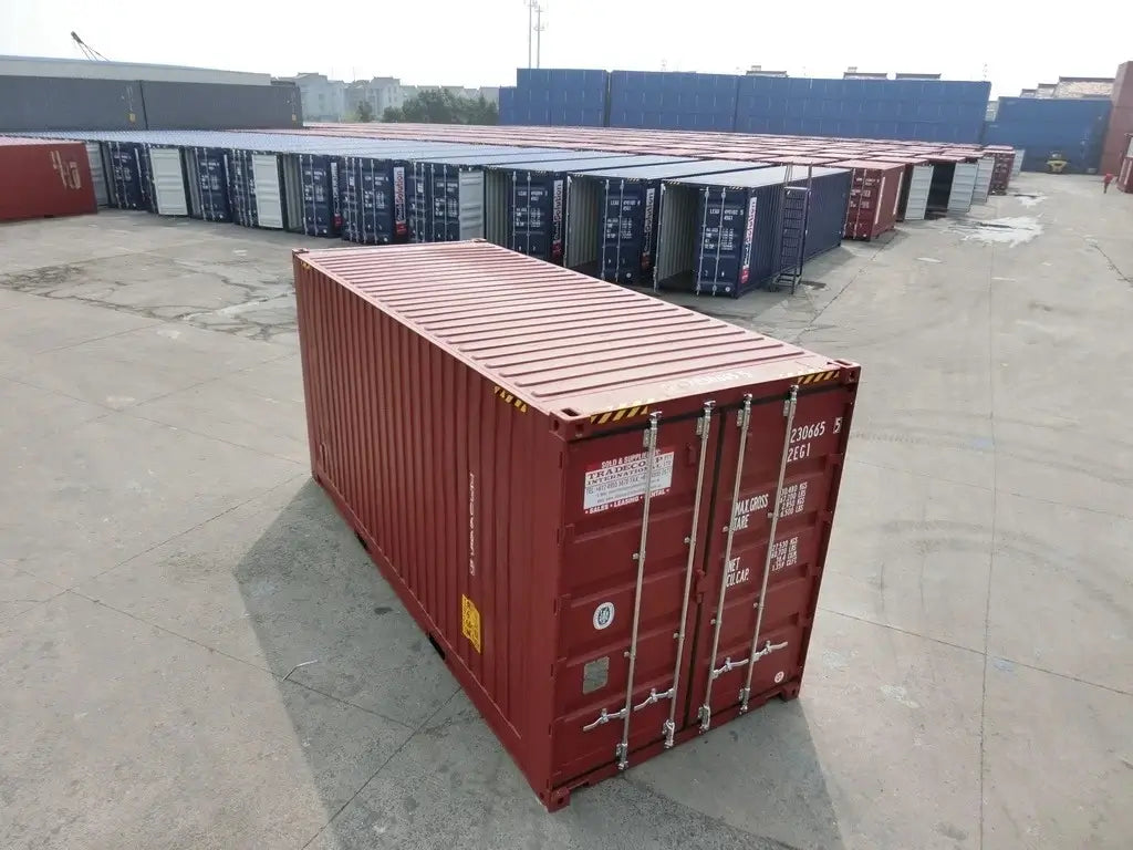Contenedor mudanza High Cube 20' rojo nuevo - vista exterior | Sit Partners