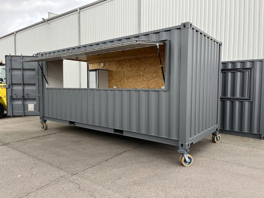 Contenedor de bar 6m equipado - vista exterior | Sit Partners
