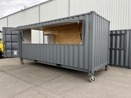 Contenedor de bar 6m equipado - vista exterior | Sit Partners