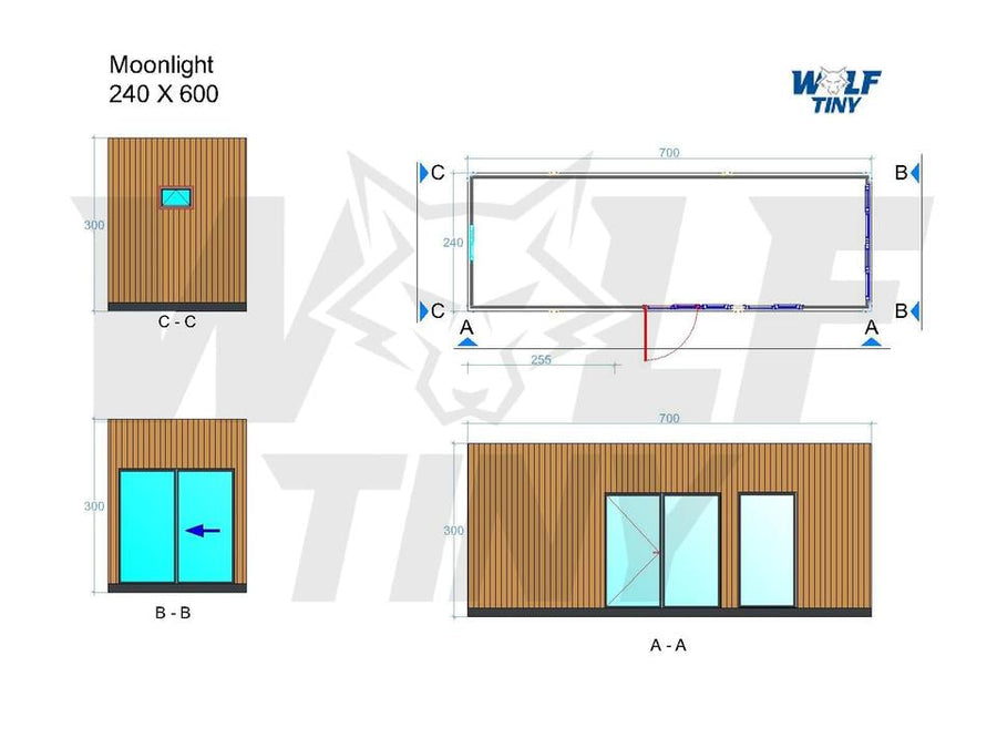 CONTENEDOR DE OFICINA 240 X 600 MOONLIGHT