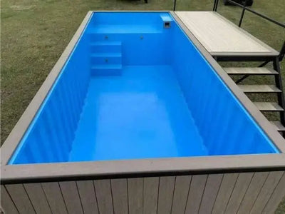 Piscina contenedor elevada con terraza integrada - detalle | Sit Partners