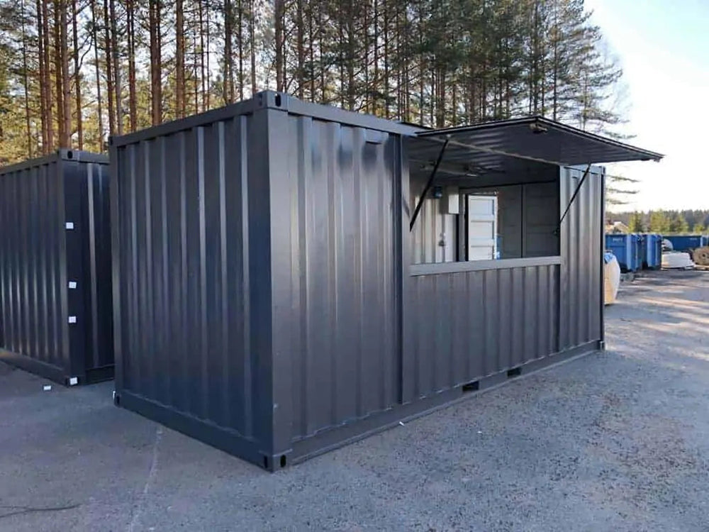 Contenedor quiosco de 20 pies - vista exterior | Sit Partners