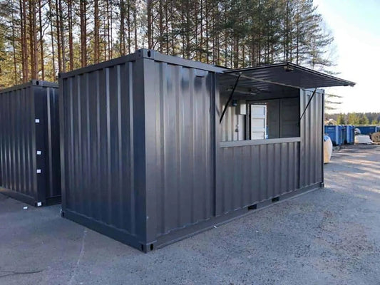 Contenedor quiosco de 20 pies - vista exterior | Sit Partners