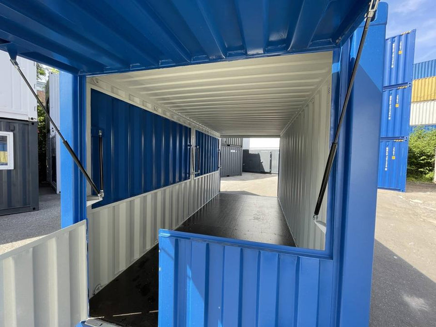 CONTENEDOR DE BAR AZUL DE 20 PIES