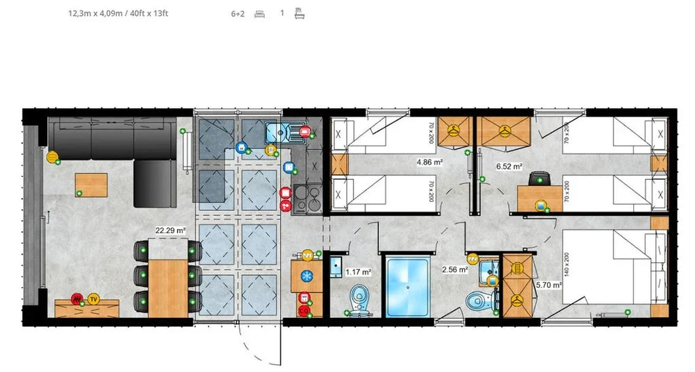 CASA MÓVIL (LUJO Y PRESTIGIO)12,5 X 4,9 M