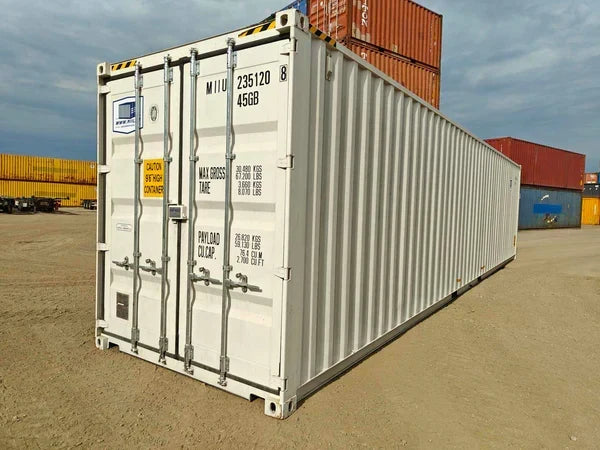 Contenedor seminuevo High Cube 40 pies blanco - vista exterior | Sit Partners