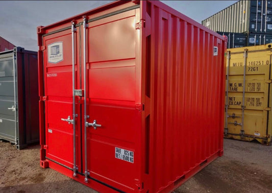 Contenedor seminuevo 10 pies rojo - vista exterior | Sit Partners